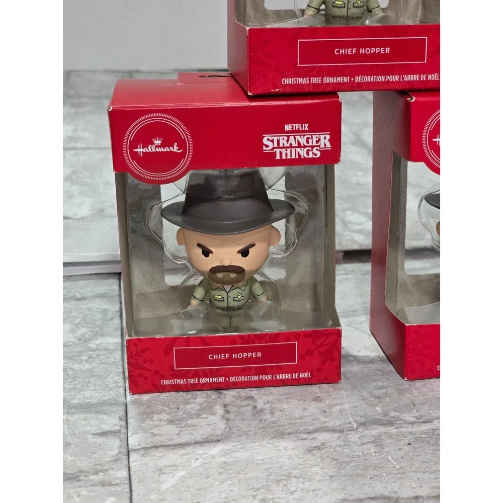 Lot of‎ 3 Hallmark Netflix Stranger Things Chief Hopper Christmas Tree Ornaments